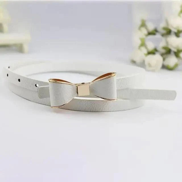 Ceinture Slim en Cuir PU avec Nœud pour Femmes - Style Rétro