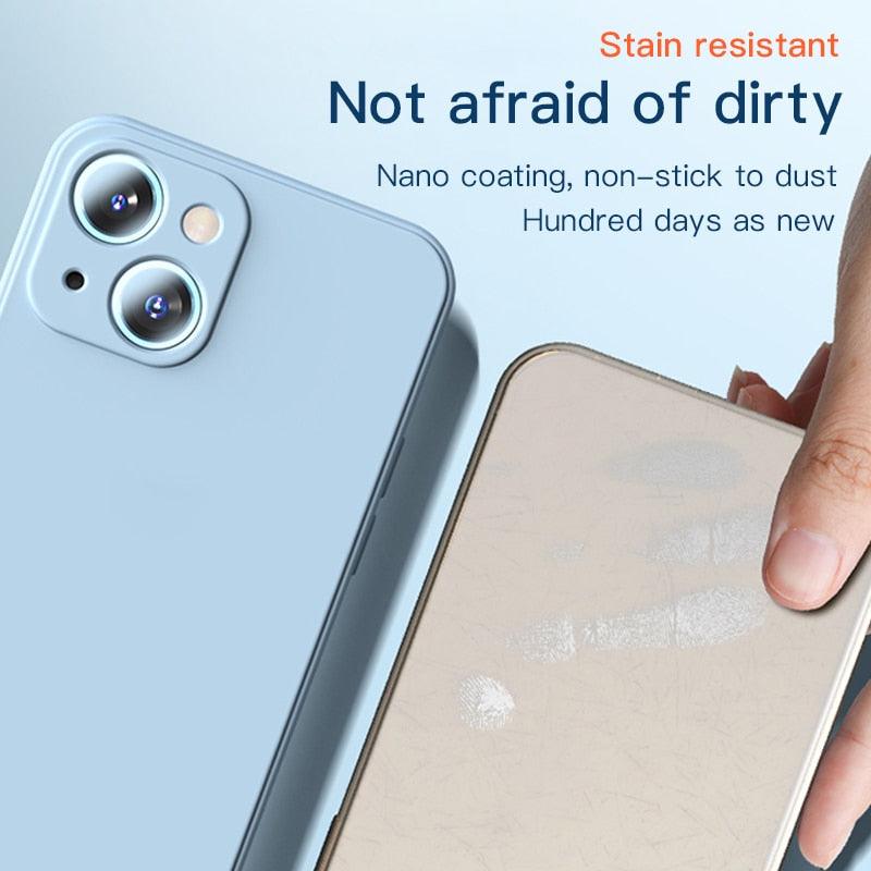 Premium Soft Silicone Square Phone Case for iPhone 14/13 Pro Max