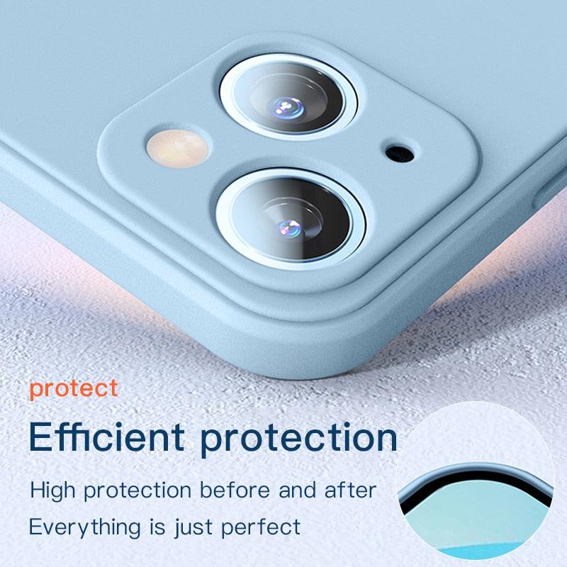Premium Soft Silicone Square Phone Case for iPhone 14/13 Pro Max