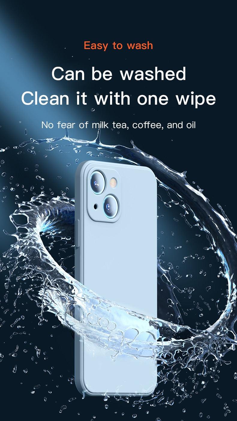 Premium Soft Silicone Square Phone Case for iPhone 14/13 Pro Max