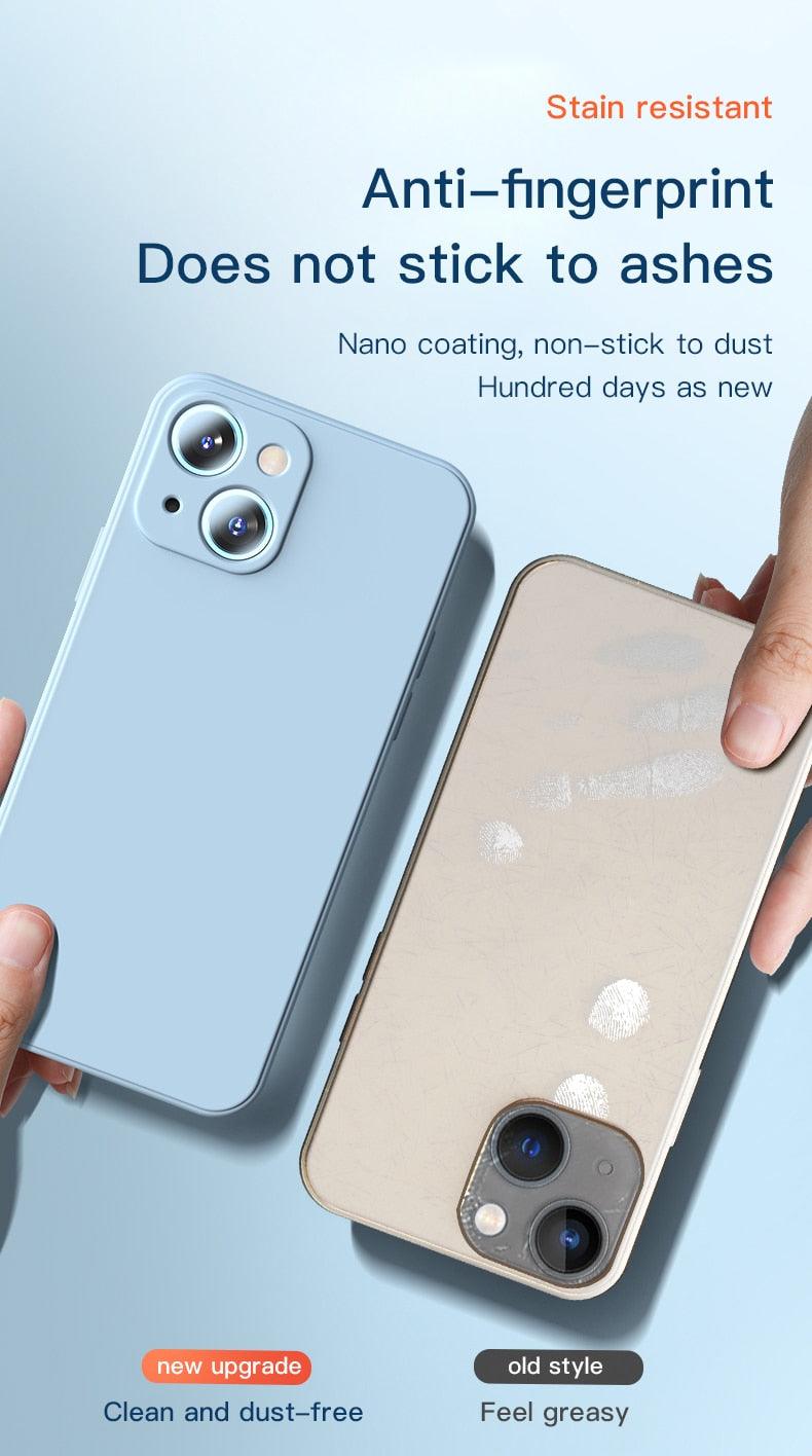 Premium Soft Silicone Square Phone Case for iPhone 14/13 Pro Max