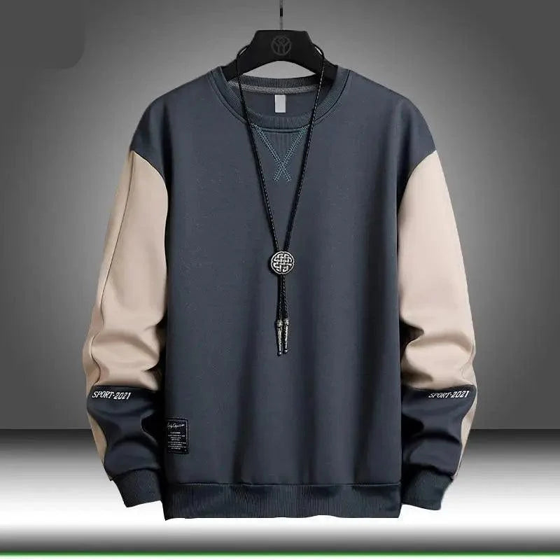 Casual Patchwork Hoodie for Men - Spring & Autumn Style