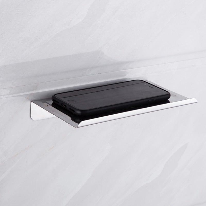 Soporte de Papel Higiénico de Acero Inoxidable Premium con Estante para Teléfono