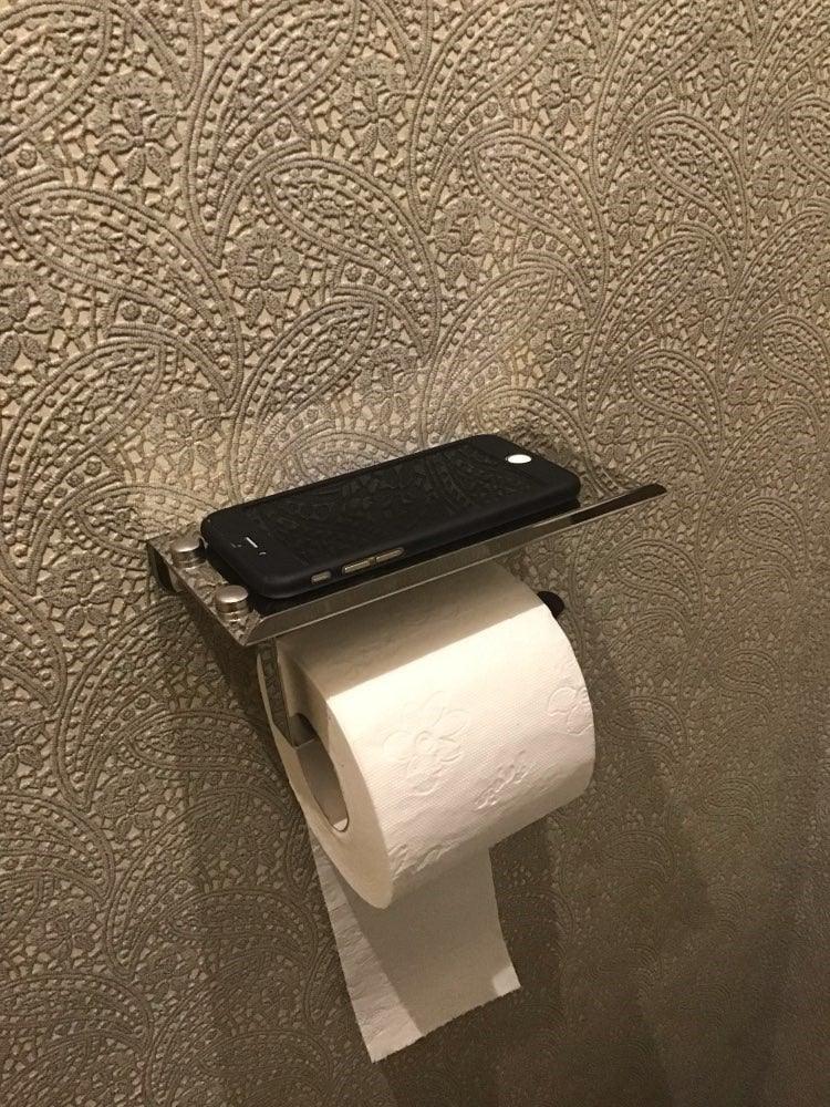 Soporte de Papel Higiénico de Acero Inoxidable Premium con Estante para Teléfono