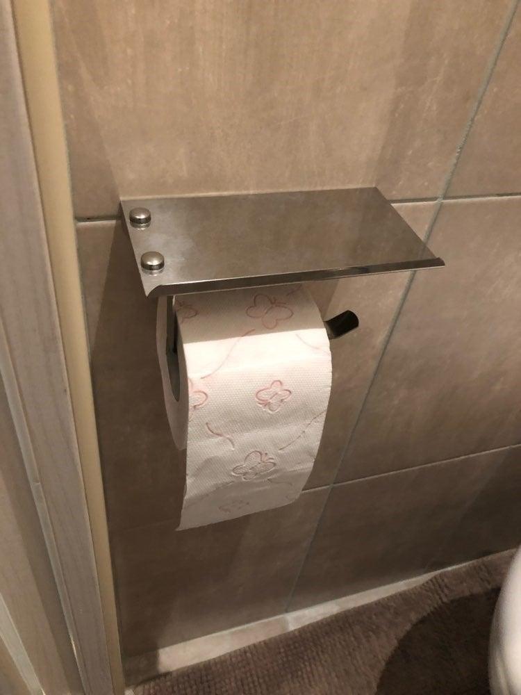 Soporte de Papel Higiénico de Acero Inoxidable Premium con Estante para Teléfono
