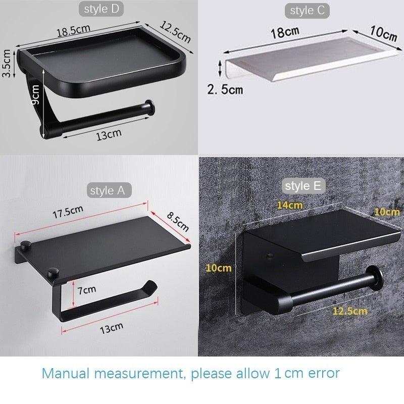 Soporte de Papel Higiénico de Acero Inoxidable Premium con Estante para Teléfono
