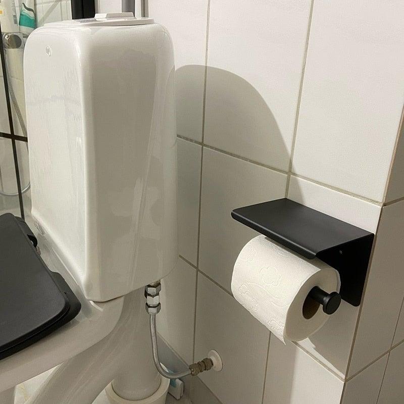 Soporte de Papel Higiénico de Acero Inoxidable Premium con Estante para Teléfono