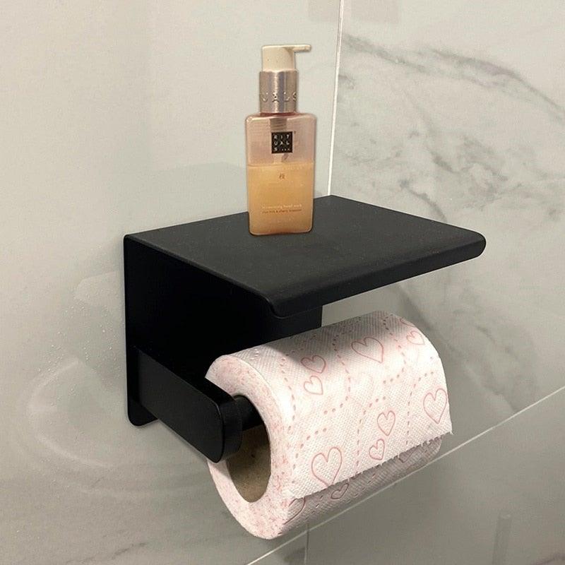 Soporte de Papel Higiénico de Acero Inoxidable Premium con Estante para Teléfono