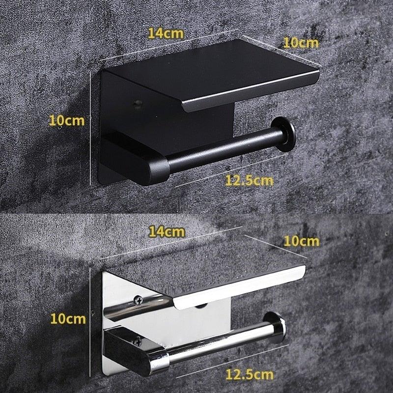 Soporte de Papel Higiénico de Acero Inoxidable Premium con Estante para Teléfono