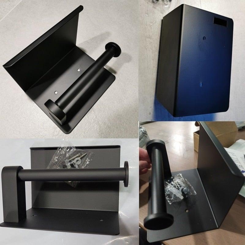 Soporte de Papel Higiénico de Acero Inoxidable Premium con Estante para Teléfono