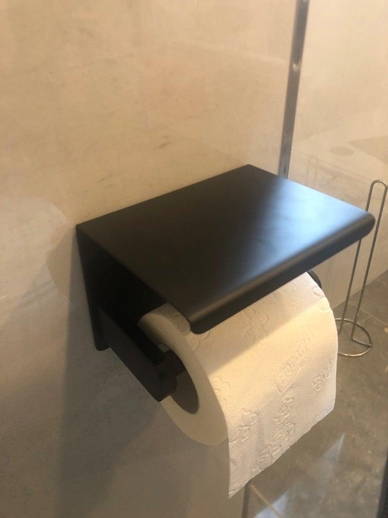 Soporte de Papel Higiénico de Acero Inoxidable Premium con Estante para Teléfono