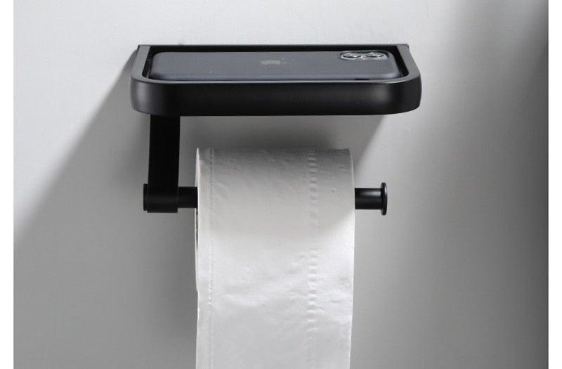 Soporte de Papel Higiénico de Acero Inoxidable Premium con Estante para Teléfono