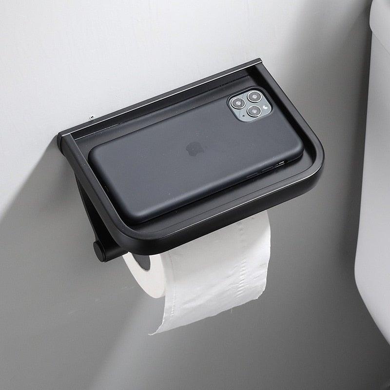 Soporte de Papel Higiénico de Acero Inoxidable Premium con Estante para Teléfono