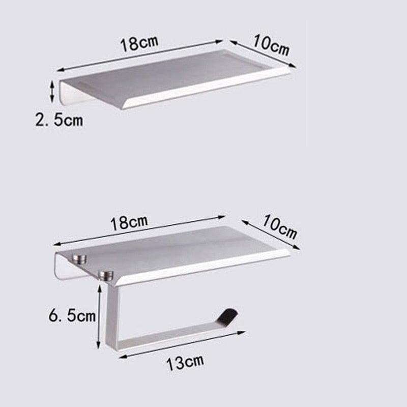 Soporte de Papel Higiénico de Acero Inoxidable Premium con Estante para Teléfono