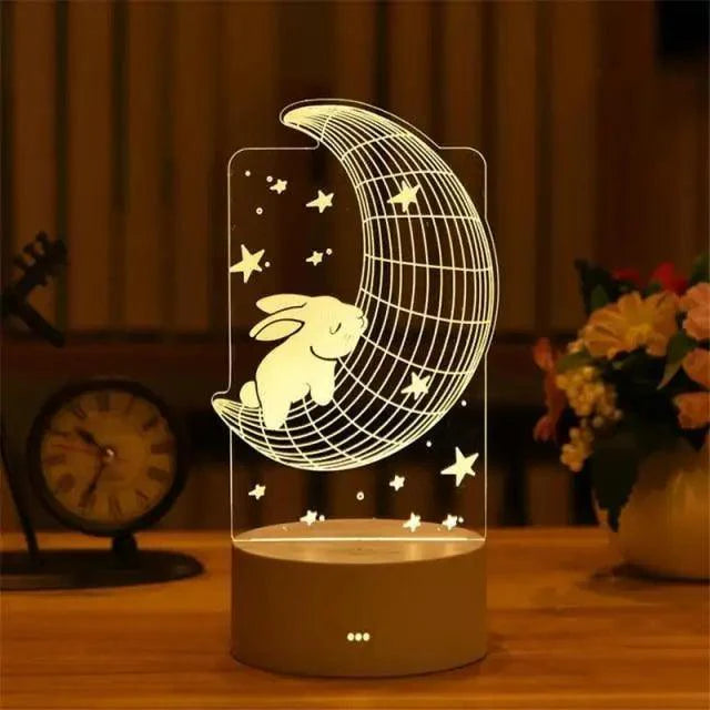 Luz Nocturna LED en Forma de Corazón 3D Romántica de Sterling