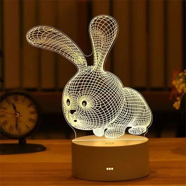 Luz Nocturna LED en Forma de Corazón 3D Romántica de Sterling