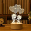 Luz Nocturna LED en Forma de Corazón 3D Romántica de Sterling