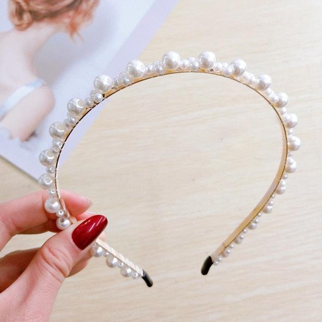 Elegant Handmade Pearl Bow Headband for Women - Perfect for Weddings & Special Occasions - Korvel