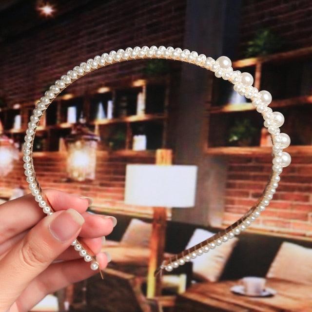 Elegant Handmade Pearl Bow Headband for Women - Perfect for Weddings & Special Occasions - Korvel