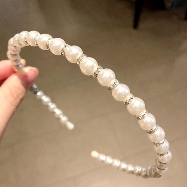 Elegant Handmade Pearl Bow Headband for Women - Perfect for Weddings & Special Occasions - Korvel