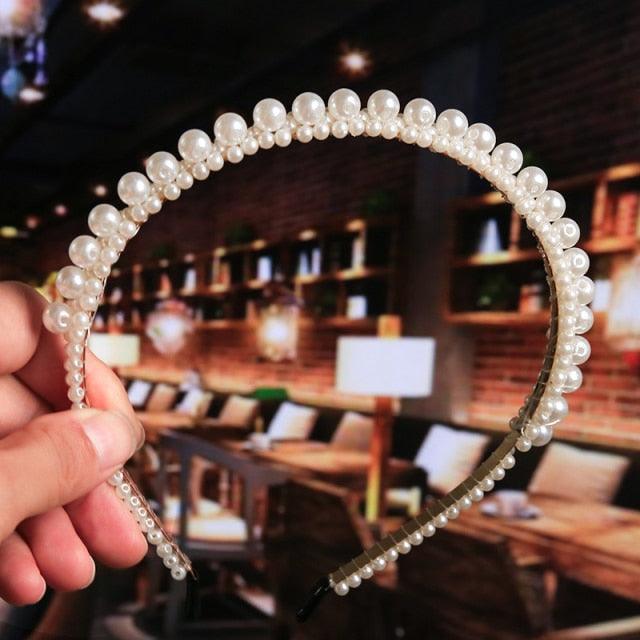 Elegant Handmade Pearl Bow Headband for Women - Perfect for Weddings & Special Occasions - Korvel