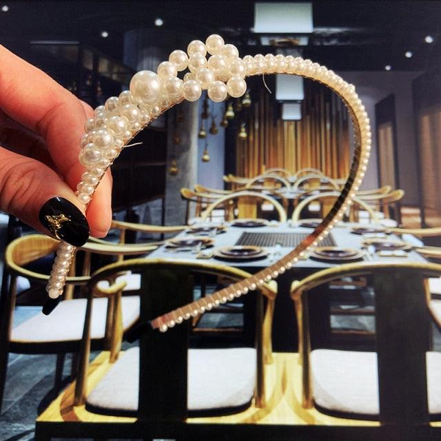 Elegant Handmade Pearl Bow Headband for Women - Perfect for Weddings & Special Occasions - Korvel