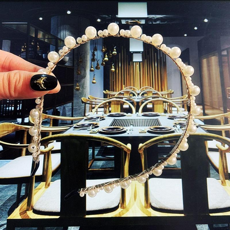Elegant Handmade Pearl Bow Headband for Women - Perfect for Weddings & Special Occasions - Korvel
