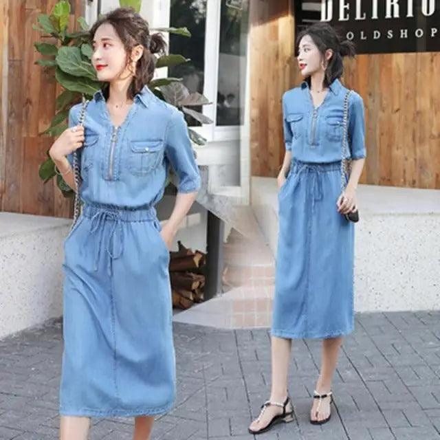 Vestido de mezclilla elegante para mujeres - Moda perfecta para el verano