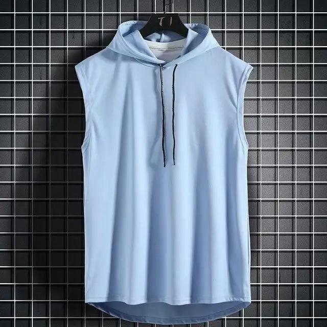Men's Performance Muscle Hoodie Vest - Sleeveless Gym Tank for Summer Workouts - Korvel