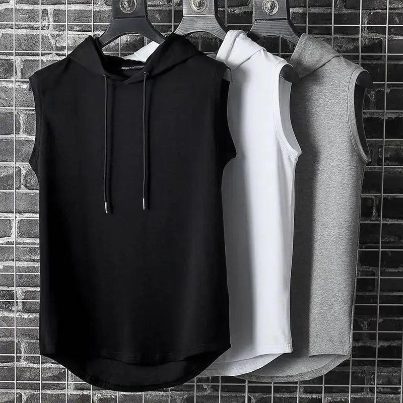 Men's Performance Muscle Hoodie Vest - Sleeveless Gym Tank for Summer Workouts - Korvel