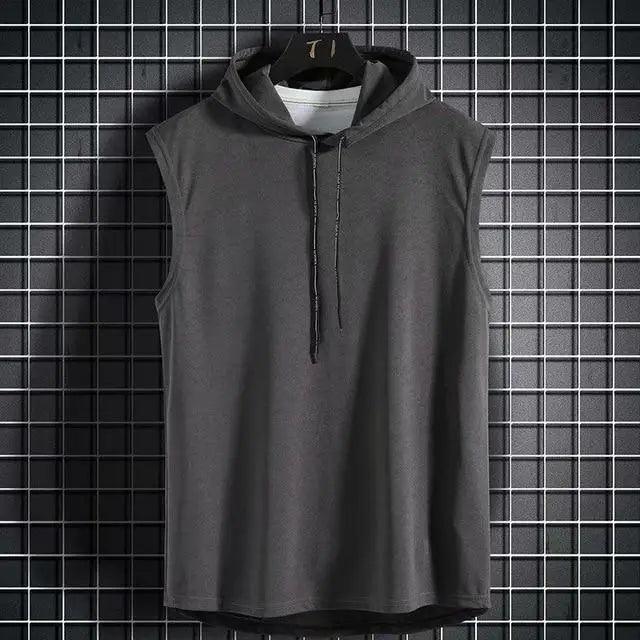 Men's Performance Muscle Hoodie Vest - Sleeveless Gym Tank for Summer Workouts - Korvel