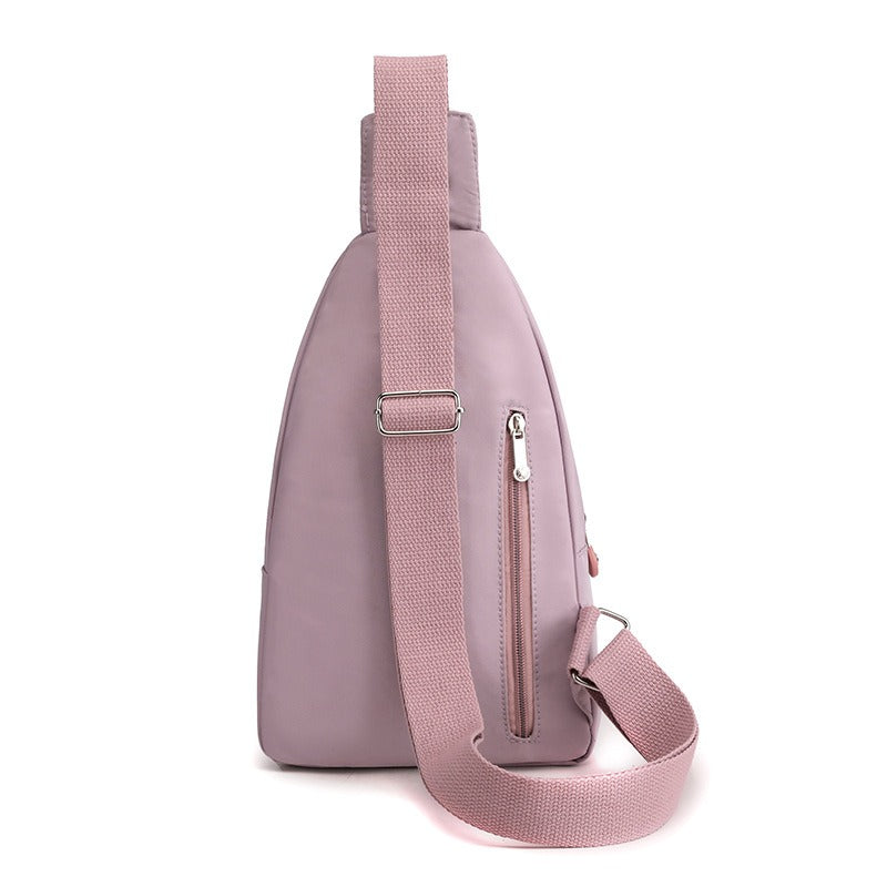 New trendy and fashionable multi-layer chest bag for women, simple and lightweight nylon fabric shoulder bag, Korean version leisure travel crossbody backpack - Korvel