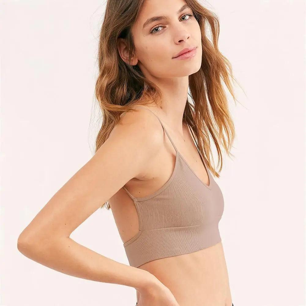 Trendy Open Back Seamless Bra - Comfortable Wire-Free Design