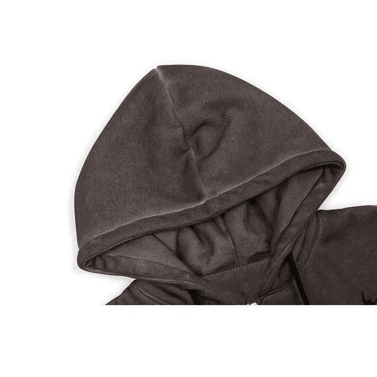 Trendy Vintage Hip Hop Streetwear Zipper Hoodie