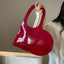 New Unisex Personalized Creative Lacquer Skin Love Shape Shoulder Bag Punk Underarm Bag Women's Handheld PU Photo Bag - Korvel