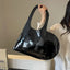 New Unisex Personalized Creative Lacquer Skin Love Shape Shoulder Bag Punk Underarm Bag Women's Handheld PU Photo Bag - Korvel