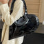 New Unisex Personalized Creative Lacquer Skin Love Shape Shoulder Bag Punk Underarm Bag Women's Handheld PU Photo Bag - Korvel