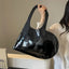 New Unisex Personalized Creative Lacquer Skin Love Shape Shoulder Bag Punk Underarm Bag Women's Handheld PU Photo Bag - Korvel