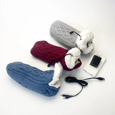 New USB Foot Warmer Home Electric Floor Socks Winter Home Foot Protection Warm Christmas Socks - Korvel