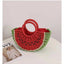 New Watermelon Straw Women Shoulder Bags Luxury Designer Fashion Bohemia Female Crossbody Bag Handmade Cute Fruit Handbag - Korvel