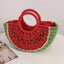 New Watermelon Straw Women Shoulder Bags Luxury Designer Fashion Bohemia Female Crossbody Bag Handmade Cute Fruit Handbag - Korvel