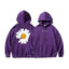 Cozy Oversized Hooded Sweatshirt for Men & Women - Sunflower Print - Korvel