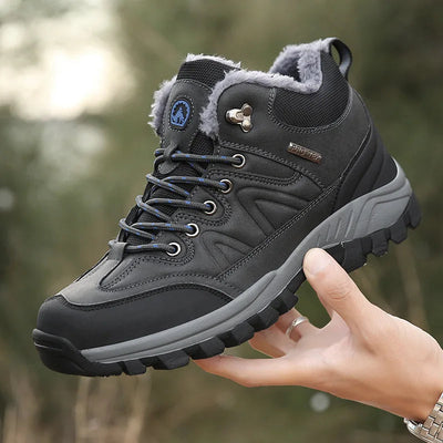 New winter sports shoes for men, outdoor shoes with plush insulation, cotton shoes, lightweight hiking shoes, oversized hiking shoes - Korvel