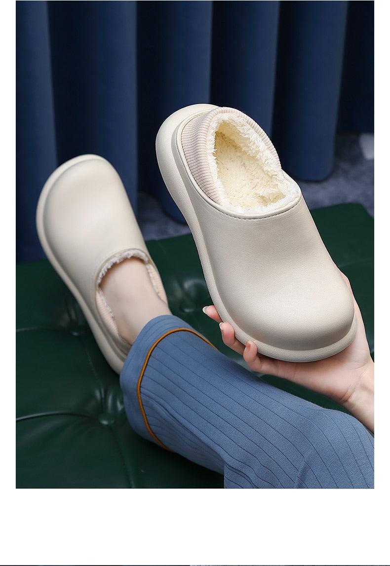 Zapatillas de felpa premium para mujeres en invierno - Cómodas y a prueba de agua