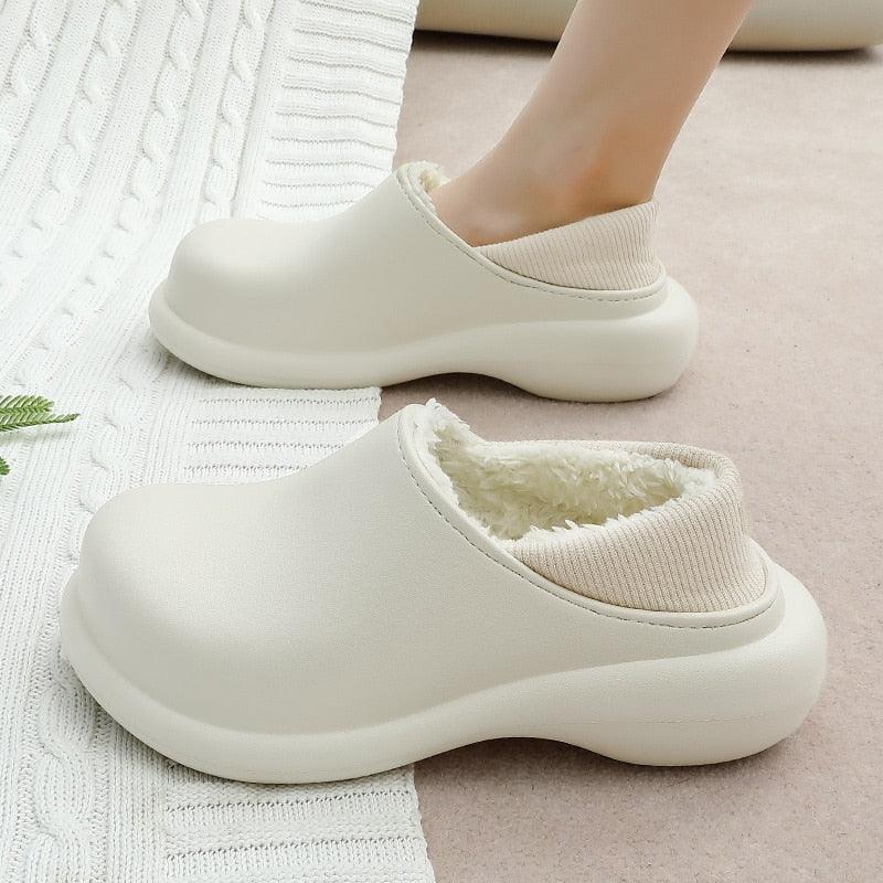 Zapatillas de felpa premium para mujeres en invierno - Cómodas y a prueba de agua