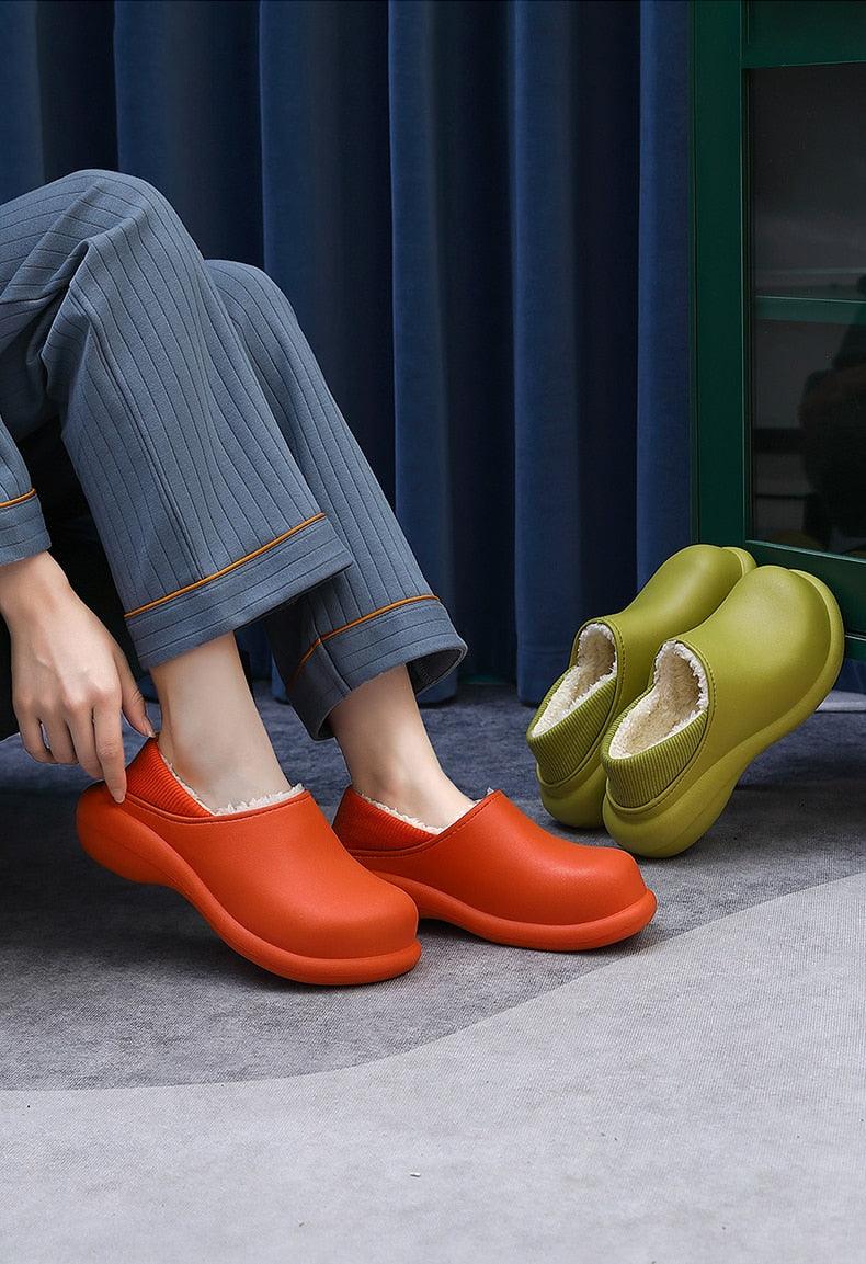 Zapatillas de felpa premium para mujeres en invierno - Cómodas y a prueba de agua