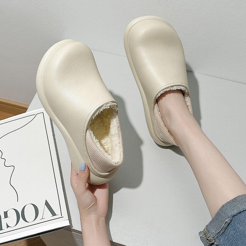 Zapatillas de felpa premium para mujeres en invierno - Cómodas y a prueba de agua