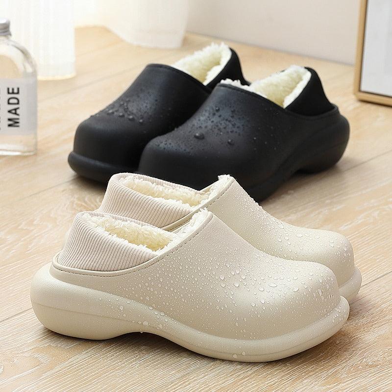 Zapatillas de felpa premium para mujeres en invierno - Cómodas y a prueba de agua