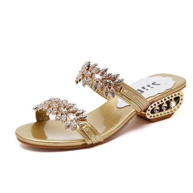 Sandalias de Verano de Lujo con Rhinestones para Mujeres