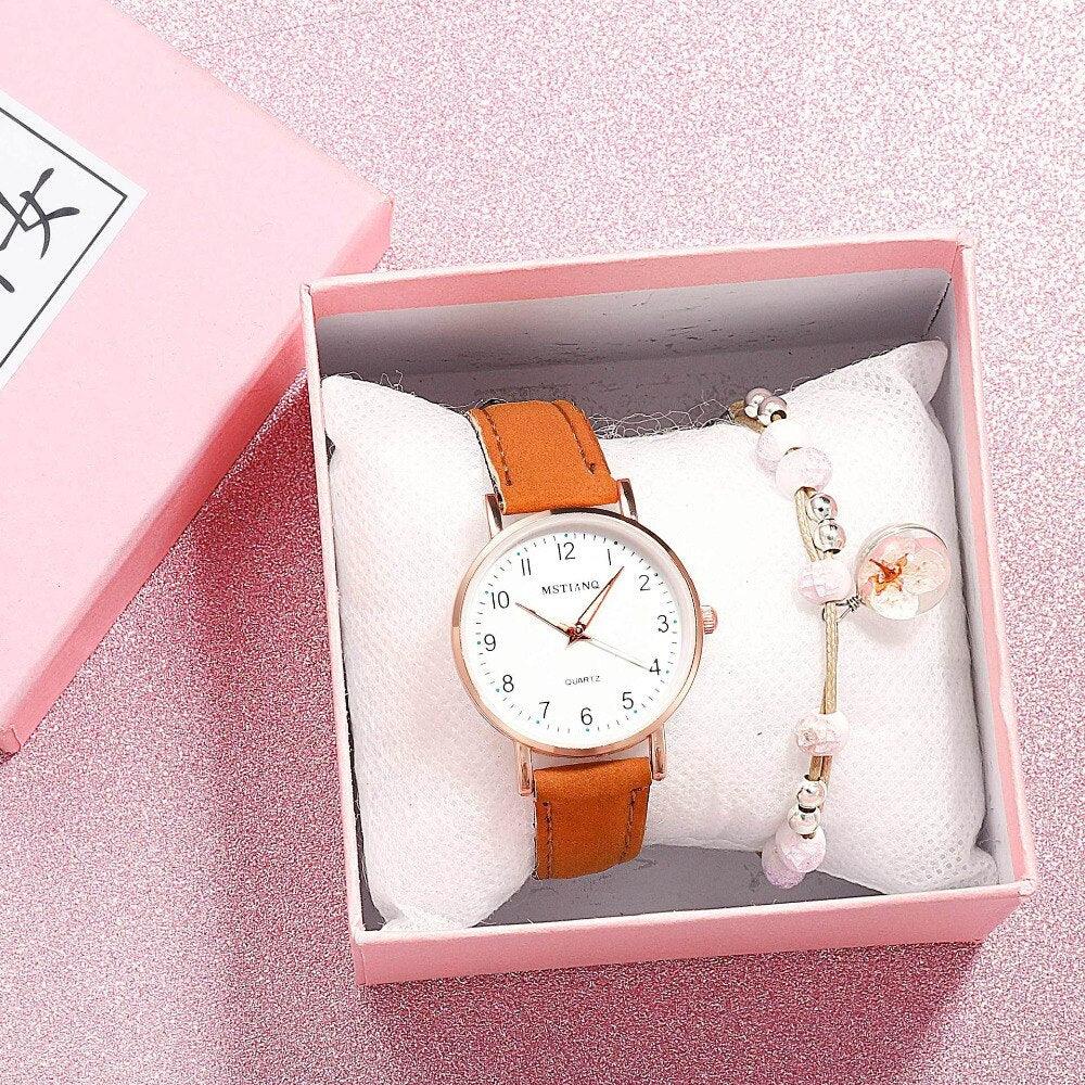 Reloj de Cuarzo Elegante para Mujeres con Manecillas Luminiscentes
